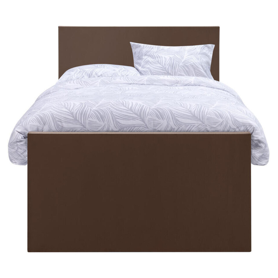 Leen Bakker - Boxspring Met Opbergruimte En Voetbord Liv Egaal - 120x200cm - Stof/Velvet - Bruin Leen Bakker - Boxspring Met Opbergruimte En Voetbord Liv Egaal - 120x200cm - Stof/Velvet - Bruin afbeelding 1