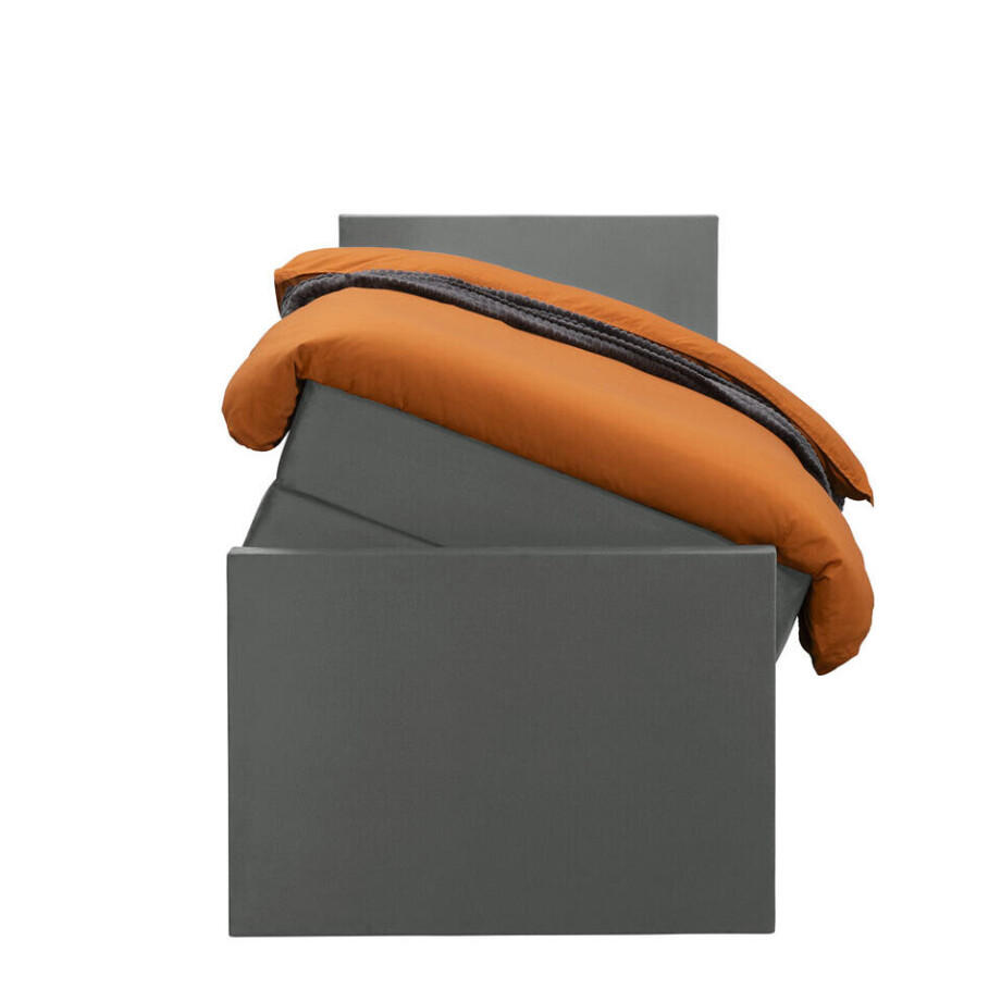 Leen Bakker - Boxspring Met Opbergruimte En Voetbord Liv Egaal - 90x200cm - Stof/Velvet - Grijs Leen Bakker - Boxspring Met Opbergruimte En Voetbord Liv Egaal - 90x200cm - Stof/Velvet - Grijs afbeelding 1