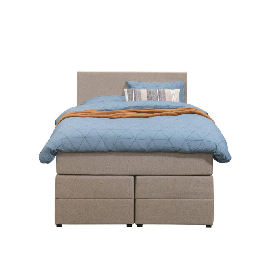 Leen Bakker - Boxspring Met Opbergruimte Liv Egaal - 120x200 Cm - Stof - Beige Leen Bakker - Boxspring Met Opbergruimte Liv Egaal - 120x200 Cm - Stof - Beige afbeelding 1