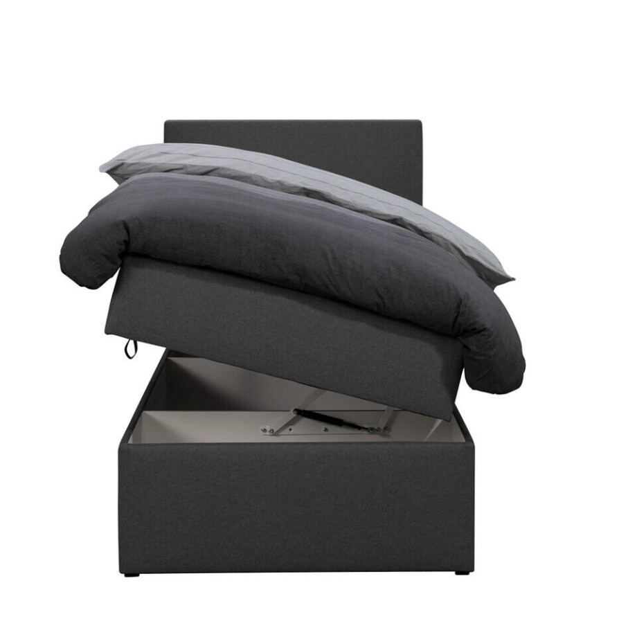 Leen Bakker - Boxcombinatie Met Opbergruimte Orebro 4-delig - Antraciet - 90x200 Cm - Stof - Grijs Leen Bakker - Boxcombinatie Met Opbergruimte Orebro 4-delig - Antraciet - 90x200 Cm - Stof - Grijs afbeelding 1