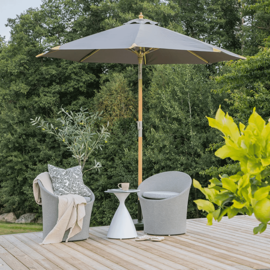 Nohr Parasol 'Genese' 270cm, kleur Grijs Nohr Parasol 'Genese' 270cm, kleur Grijs afbeelding 1