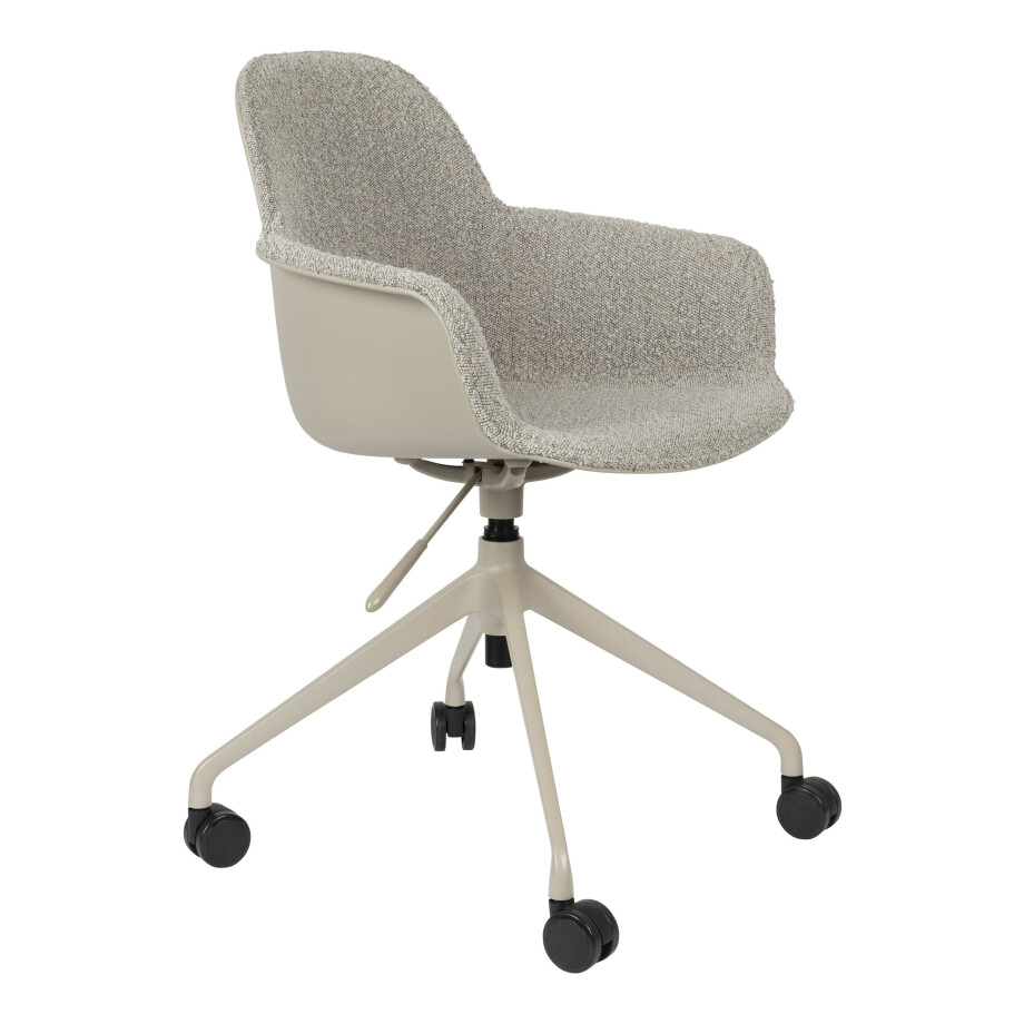 Zuiver Bureaustoel 'Albert Kuip' Met armleuning, Bouclé, kleur Taupe Zuiver Bureaustoel 'Albert Kuip' Met armleuning, Bouclé, kleur Taupe afbeelding 1