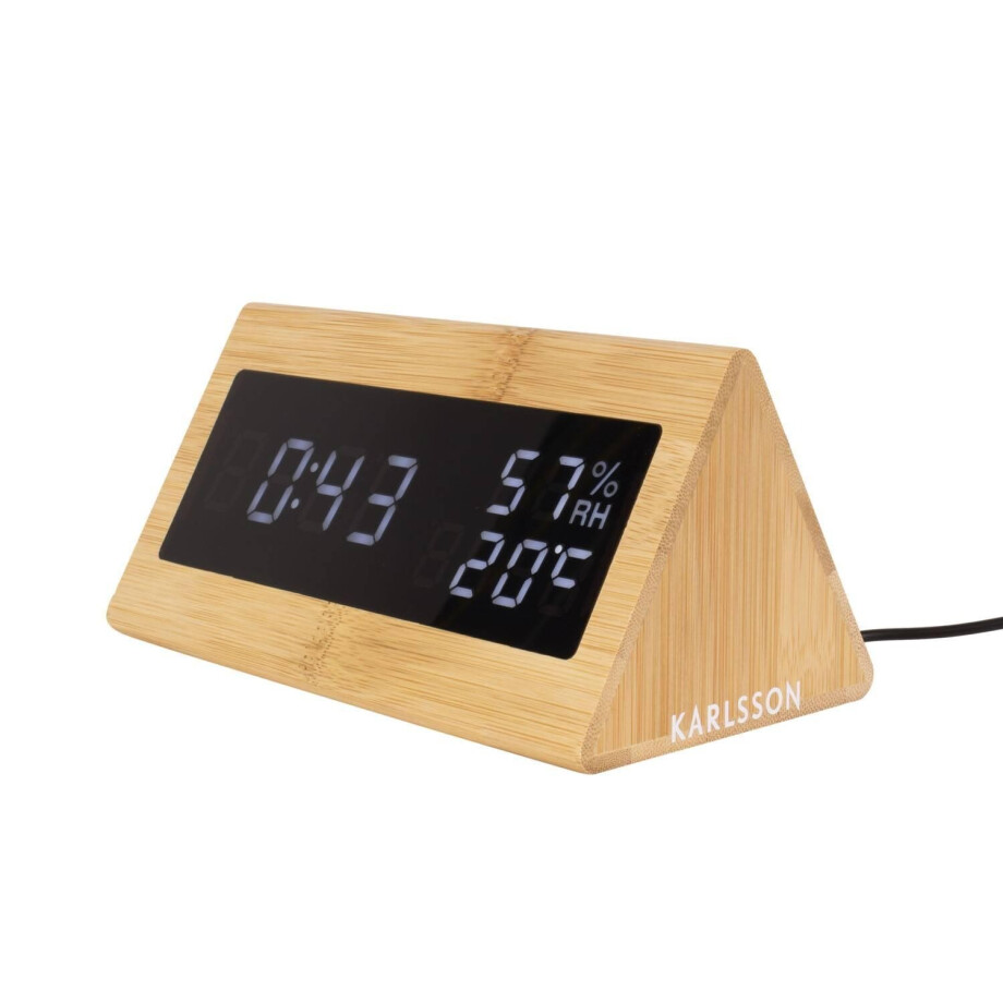 Alarmklok Triangle bamboe | KARLSSON afbeelding 1