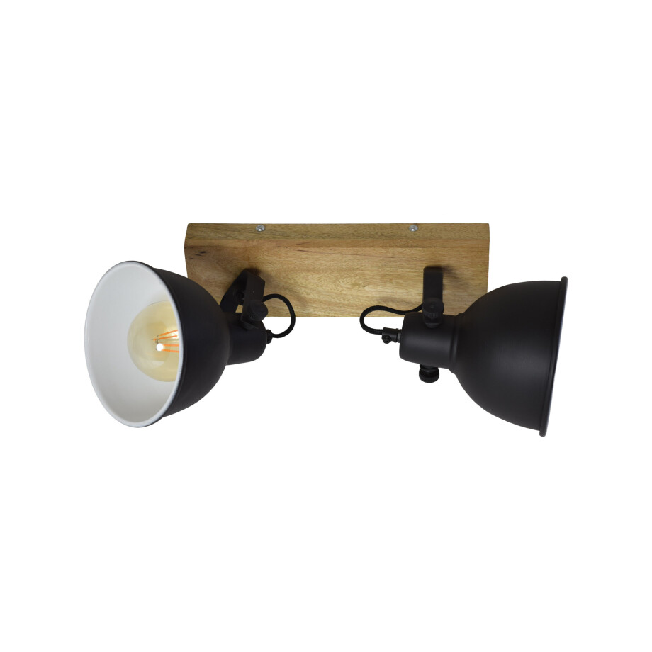 Urban Interiors Plafondspot 'Woody' Double, kleur Vintage Black Urban Interiors Plafondspot 'Woody' Double, kleur Vintage Black afbeelding 1