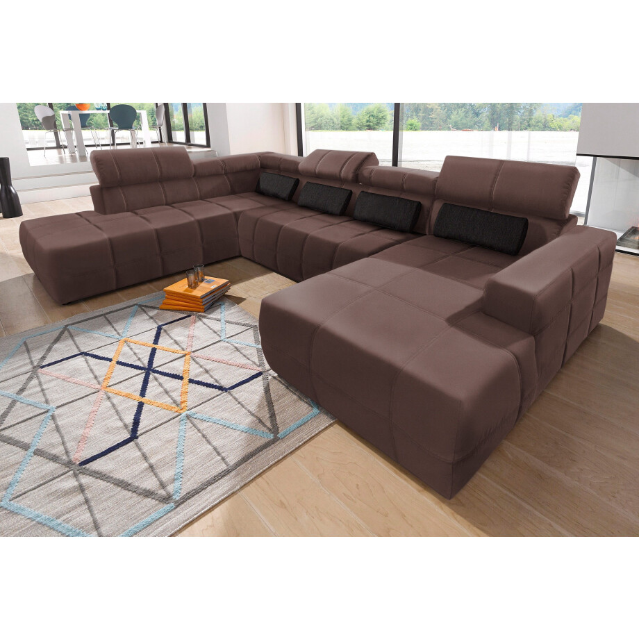 DOMO collection Zithoek Brandon veel bekledingssoorten, ook in cord en leer, incl. nierenkussen afbeelding 1