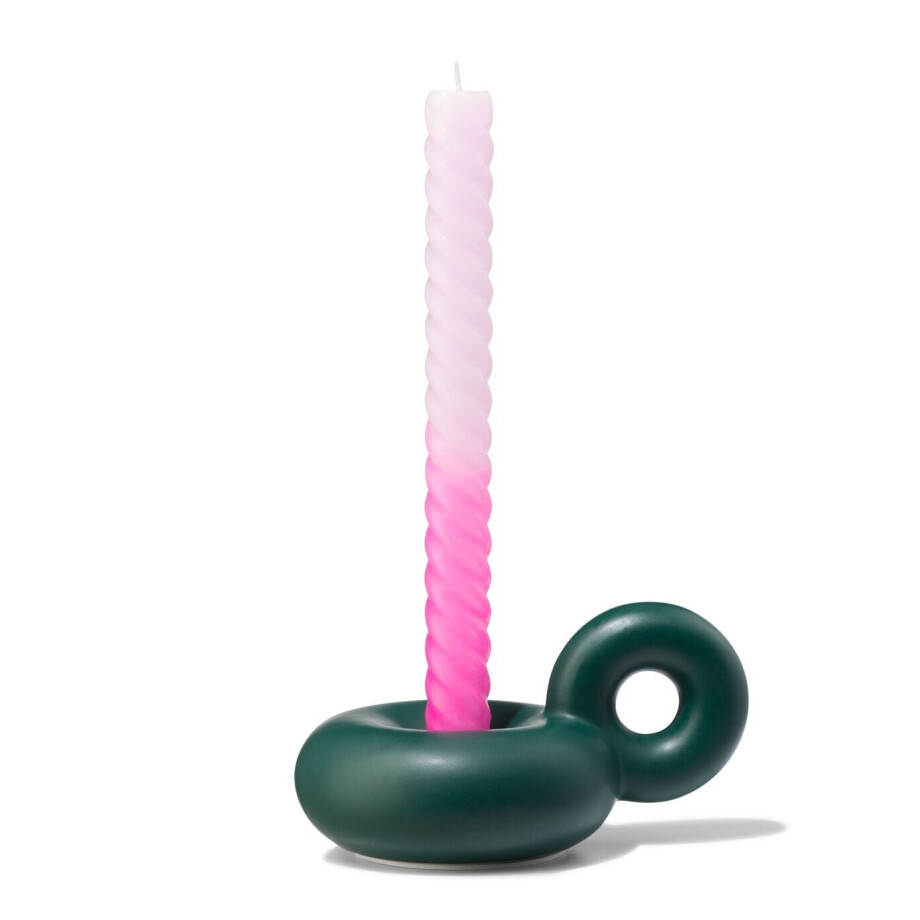 HEMA HEMA Kandelaar Donut Met Oor Groen (donkergroen) afbeelding 1