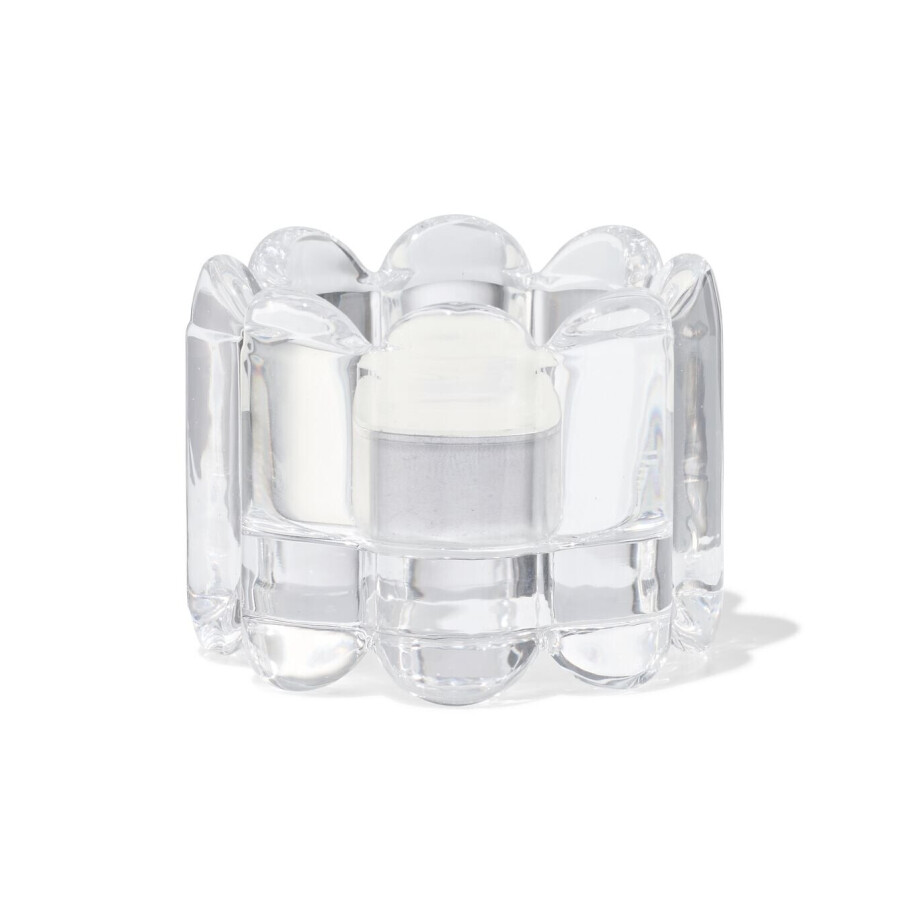 HEMA HEMA Sfeerlichthouder Glas XS Ribbel Transparant (transparant) afbeelding 1