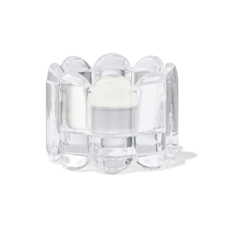 HEMA HEMA Theelichthouder Glas XS Ribbel Transparant (transparant) afbeelding 1