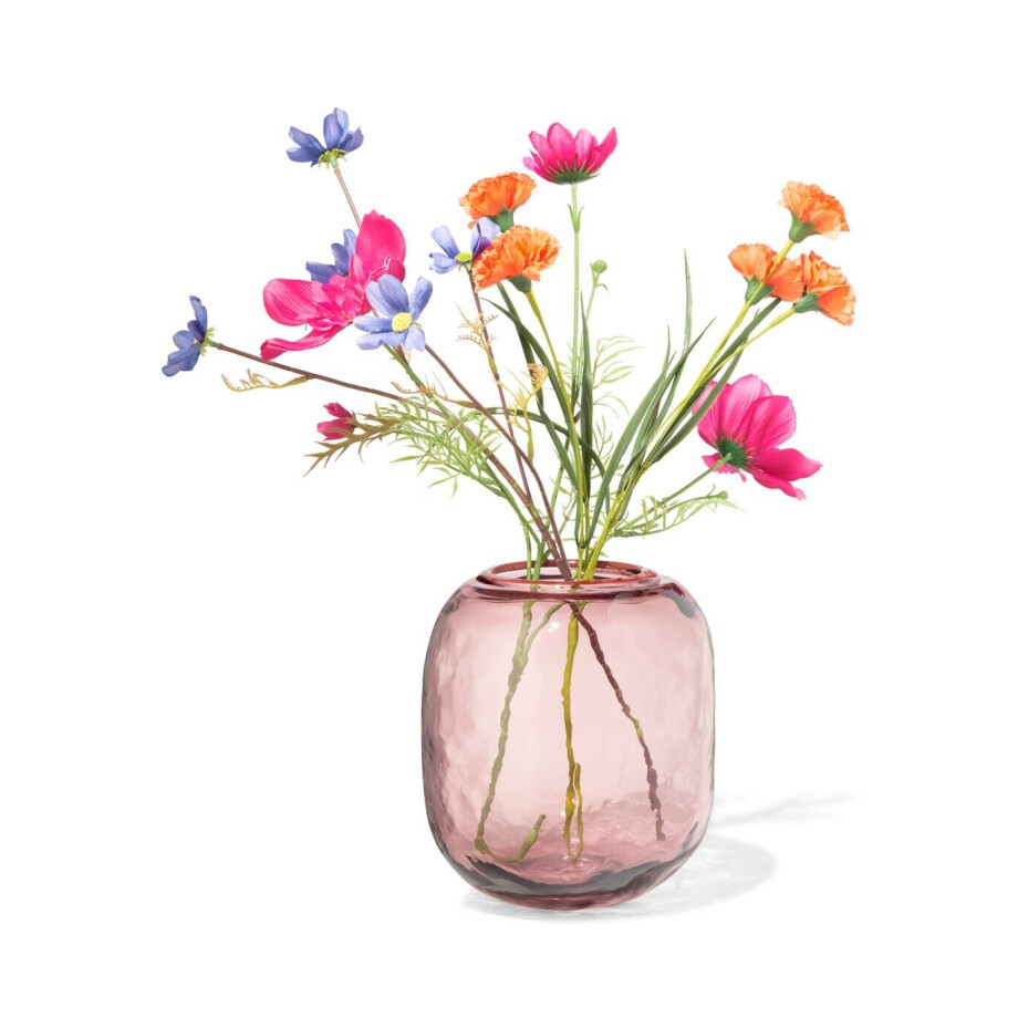 HEMA HEMA Vaas ⌀8.2x21.8cm Glas Roze (roze) afbeelding 1