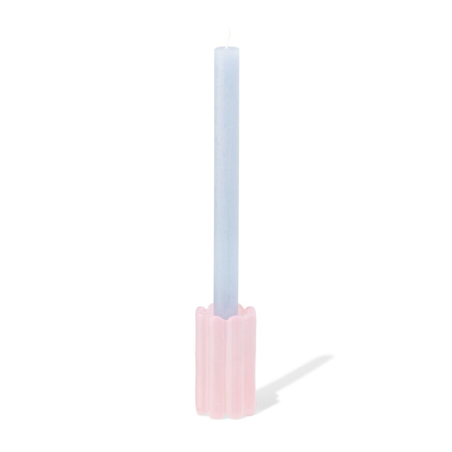 HEMA HEMA Kandelaar 5.8x10cm Glas Opaque (roze) HEMA HEMA Kandelaar 5.8x10cm Glas Opaque (roze) afbeelding 1