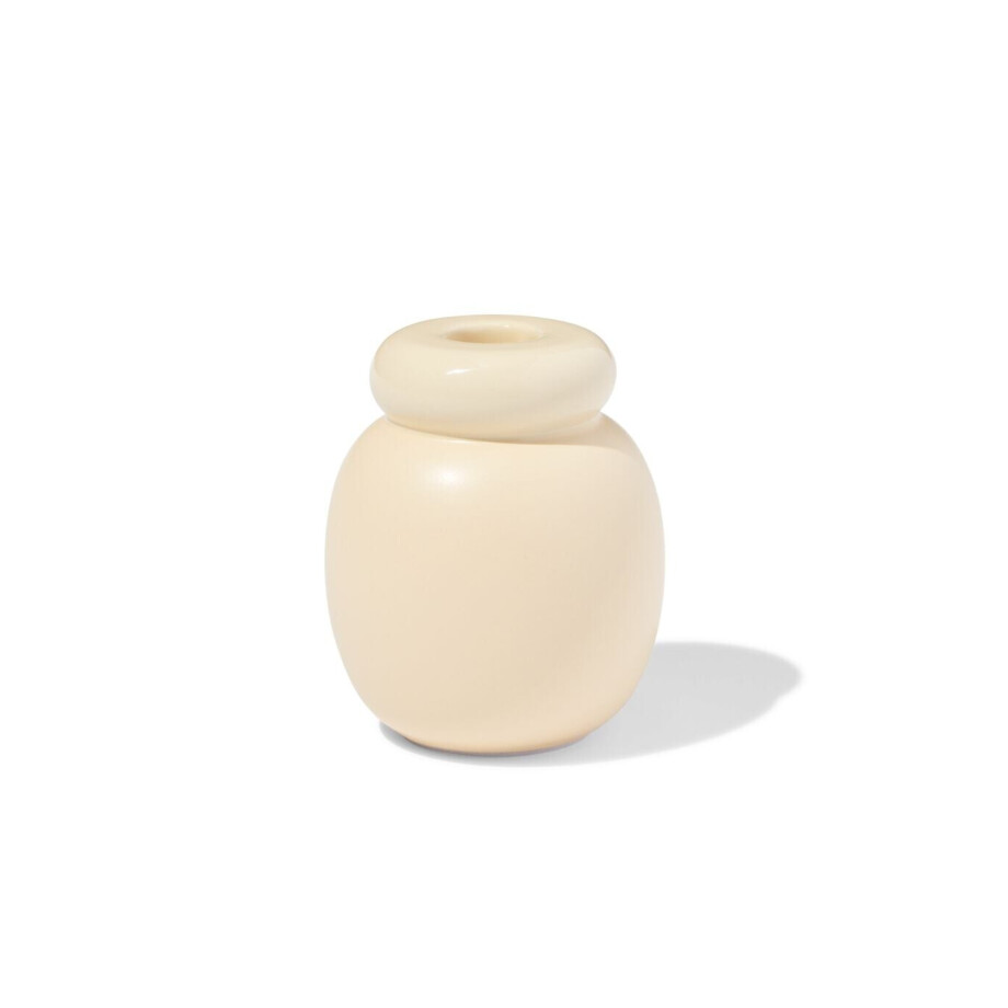 HEMA HEMA Kandelaar 8.5x10cm Keramiek Crème (creme) afbeelding 1