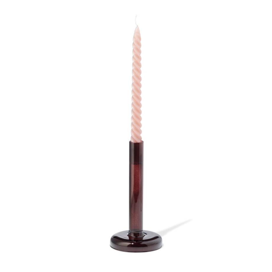 HEMA HEMA Kandelaar 8.5x10cm Glas Bruin (bruin) afbeelding 1