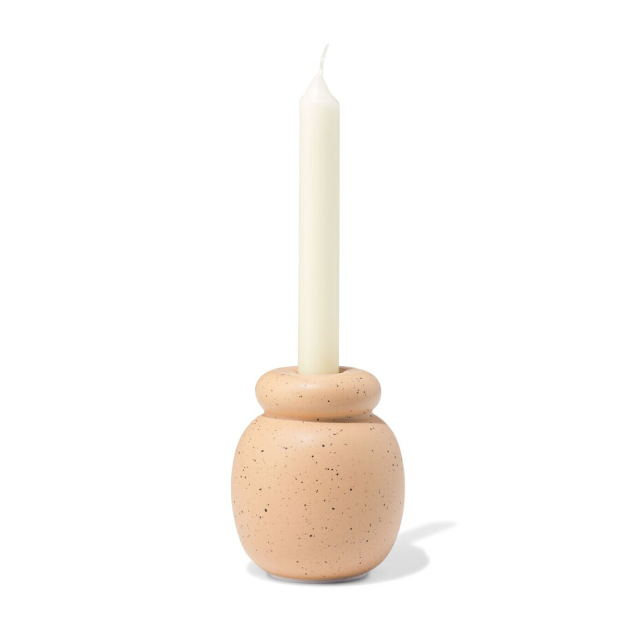 HEMA HEMA Kandelaar 8.5x10cm Keramiek Lichtbruin (bruin) afbeelding 1