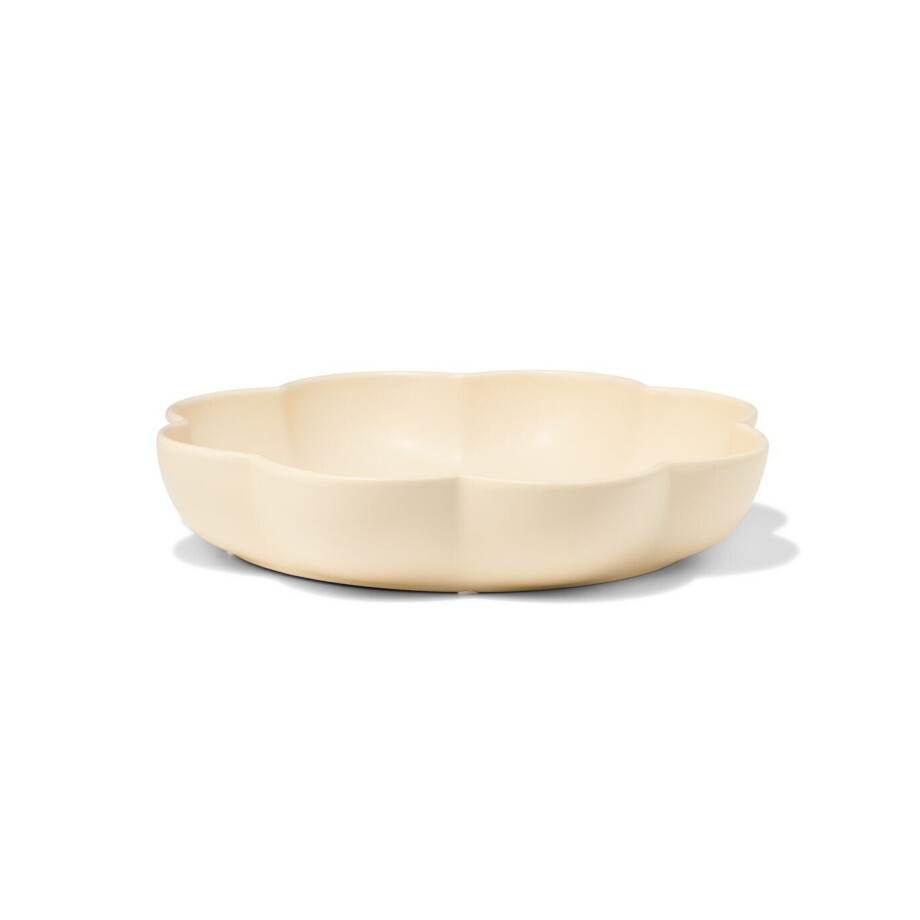 HEMA HEMA Schaal ⌀30x6cm Keramiek Bloemvorm Zand (zand) afbeelding 1