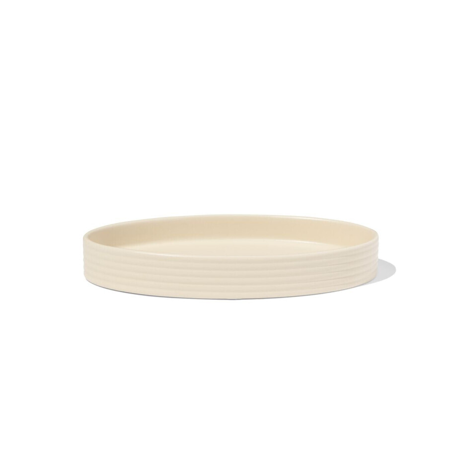 HEMA HEMA Kaarsonderzetter ⌀30cm Keramiek Ovaal Wit (wit) afbeelding 1