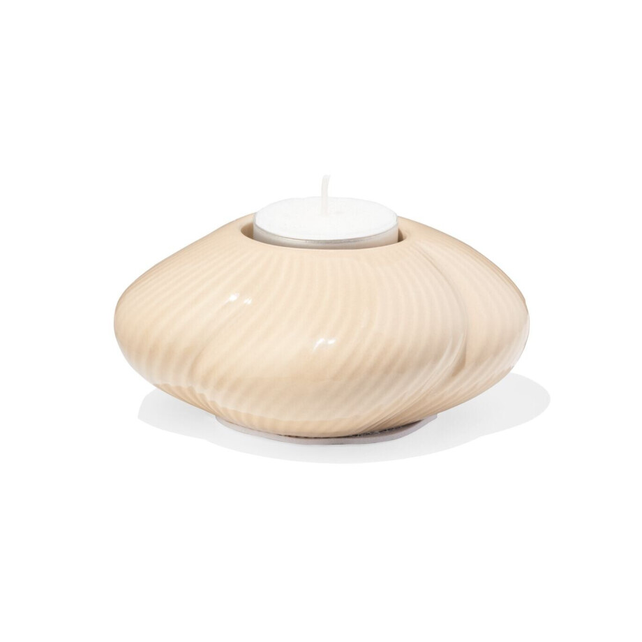 HEMA HEMA Sfeerlichthouder Keramiek Twist Crème (creme) afbeelding 1
