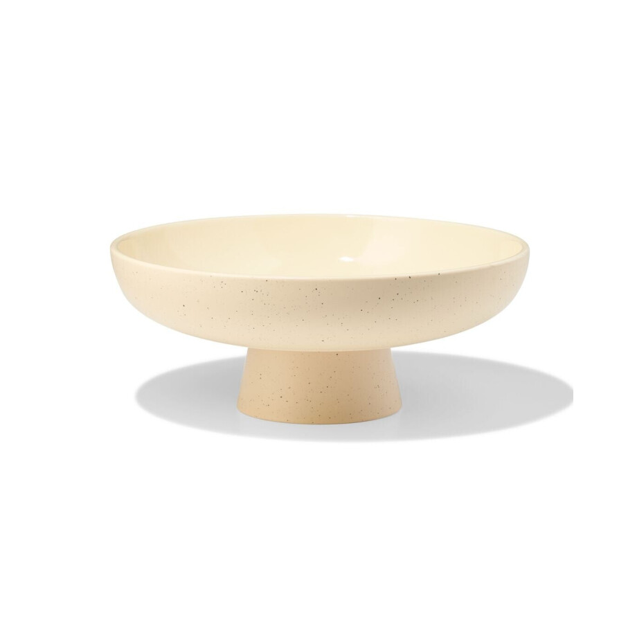 HEMA HEMA Schaal Op Voet ⌀30x12cm Keramiek Zand (creme) afbeelding 1