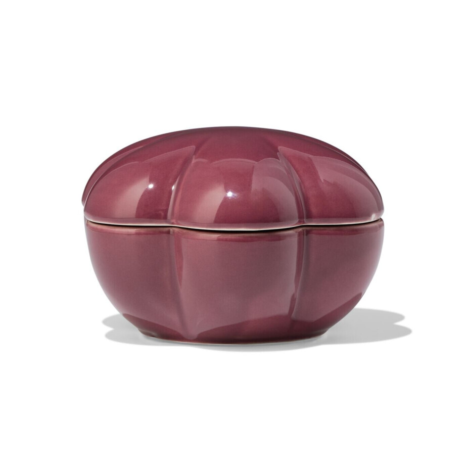 HEMA HEMA Opbergbakje 12x11x7.5cm Keramiek Bloemvorm Paars (donkerpaars) afbeelding 1