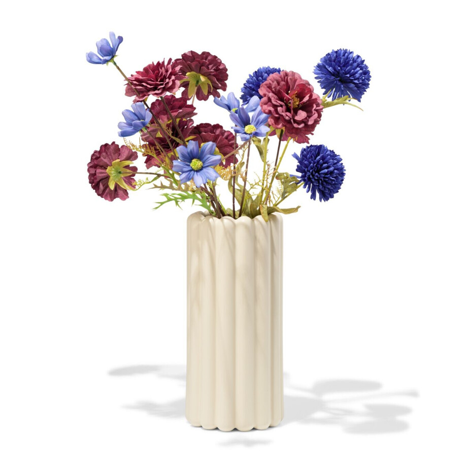 HEMA HEMA Vaas 28cm Keramiek Ribbel Wit (wit) HEMA HEMA Vaas 28cm Keramiek Ribbel Wit (wit) afbeelding 1