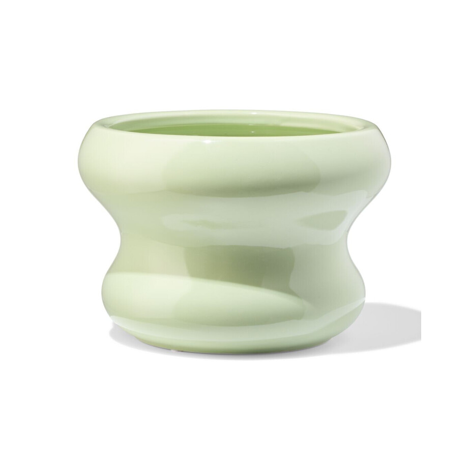 HEMA HEMA Bloempot ⌀17.5x12.5cm Keramiek Blob Groen (groen) HEMA HEMA Bloempot ⌀17.5x12.5cm Keramiek Blob Groen (groen) afbeelding 1
