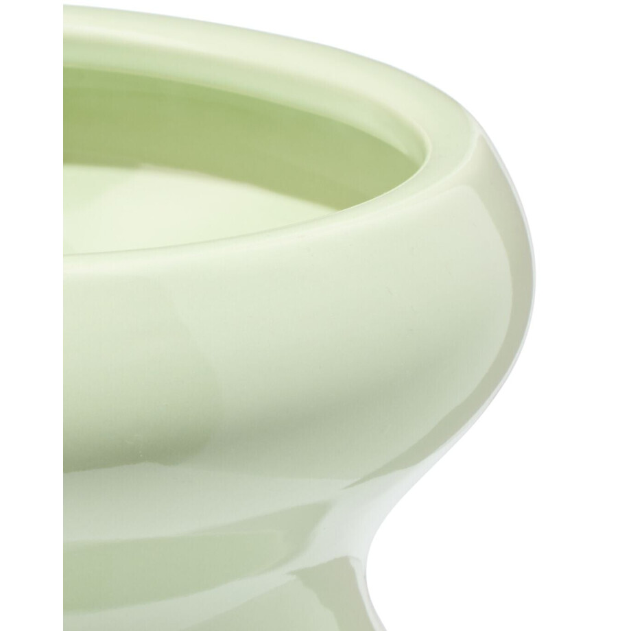 HEMA HEMA Bloempot ⌀17.5x12.5cm Keramiek Blob Groen (groen) afbeelding 1