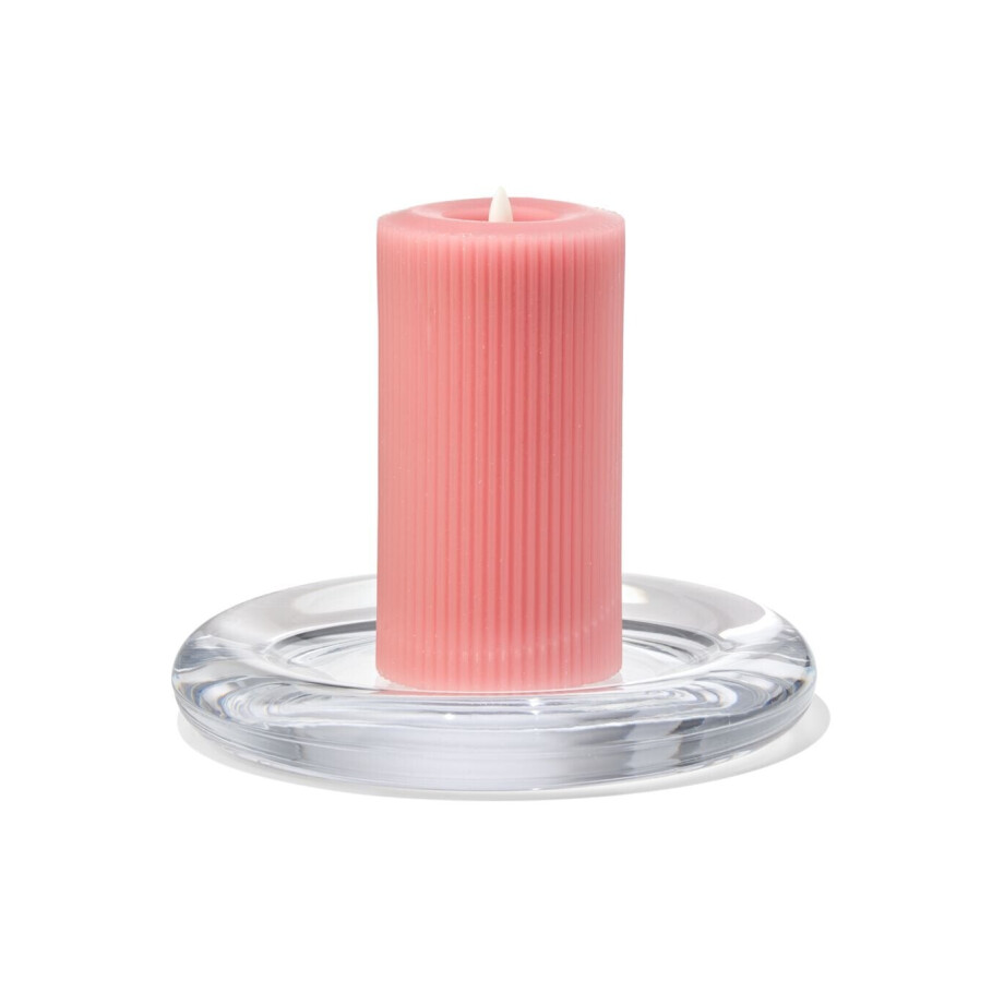 HEMA HEMA Kaarsonderzetter ⌀20x3cm Glas (transparant) afbeelding 1
