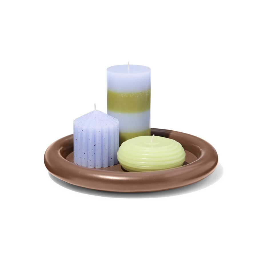 HEMA HEMA Kaarsenonderzetter ⌀26.5x3cm Hout Bruin (bruin) afbeelding 1