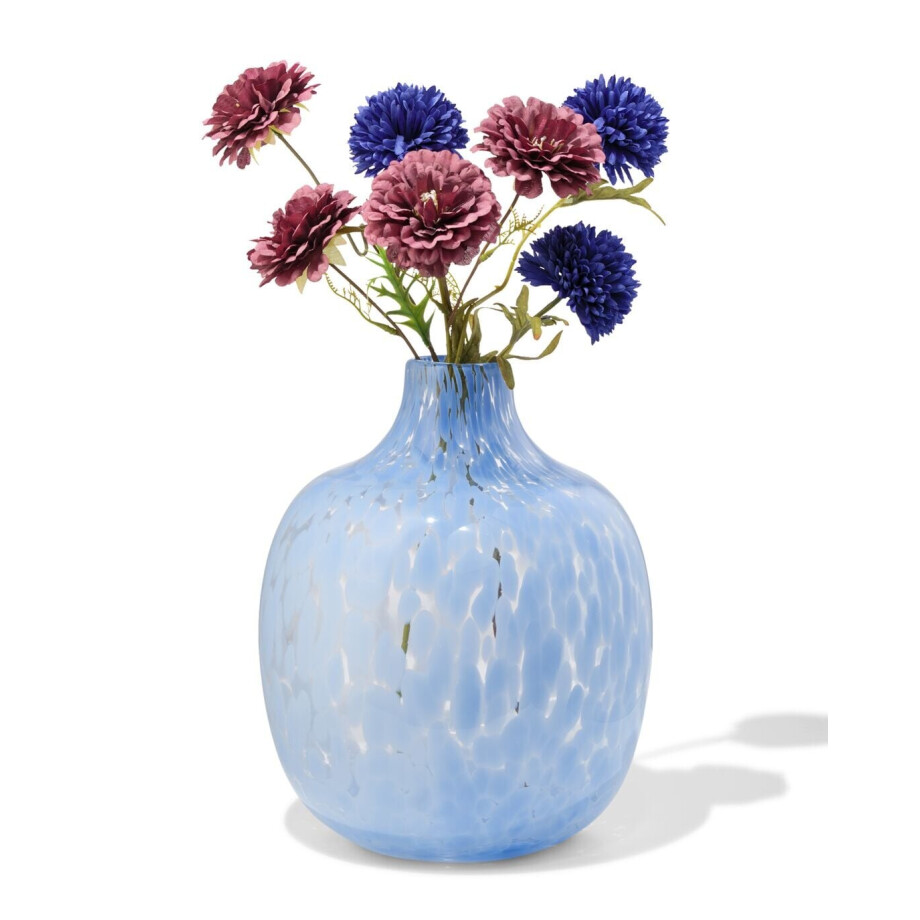 HEMA HEMA Vaas ⌀24x30cm Glas Camouflage Blauw (blauw) afbeelding 1