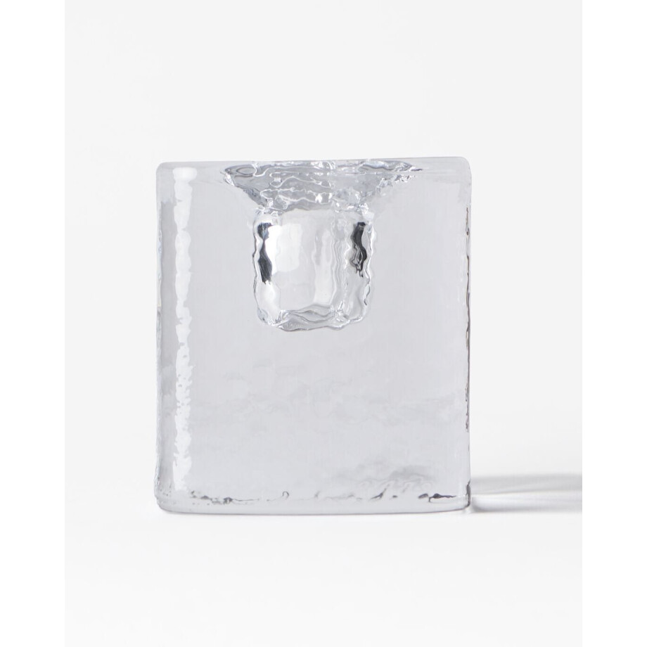HEMA HEMA Kandelaar ⌀5x5cm Kub Glas Gehamerd Transparant (transparant) HEMA HEMA Kandelaar ⌀5x5cm Kub Glas Gehamerd Transparant (transparant) afbeelding 1