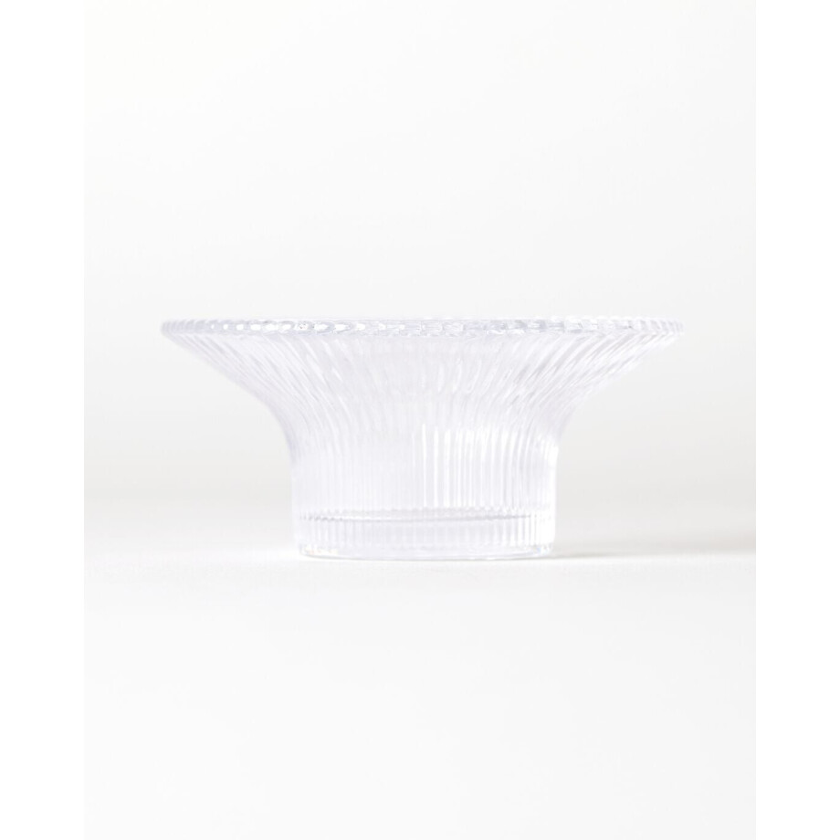 HEMA HEMA Theelichthouder ⌀11x5cm Zwier Glas Transparant (transparant) afbeelding 1