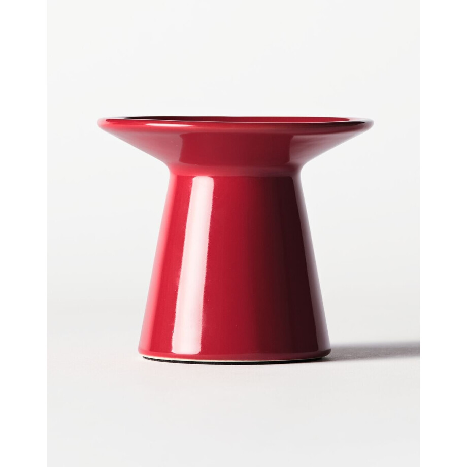 HEMA HEMA Kaarsplateau ⌀10x9.5cm Zwier Keramiek Rood (rood) HEMA HEMA Kaarsplateau ⌀10x9.5cm Zwier Keramiek Rood (rood) afbeelding 1