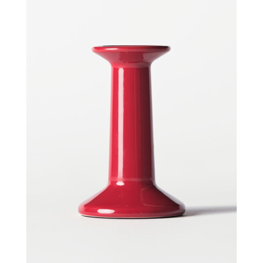 HEMA HEMA Kandelaar ⌀7.5x13cm Zwier Keramiek Rood (rood) afbeelding 1