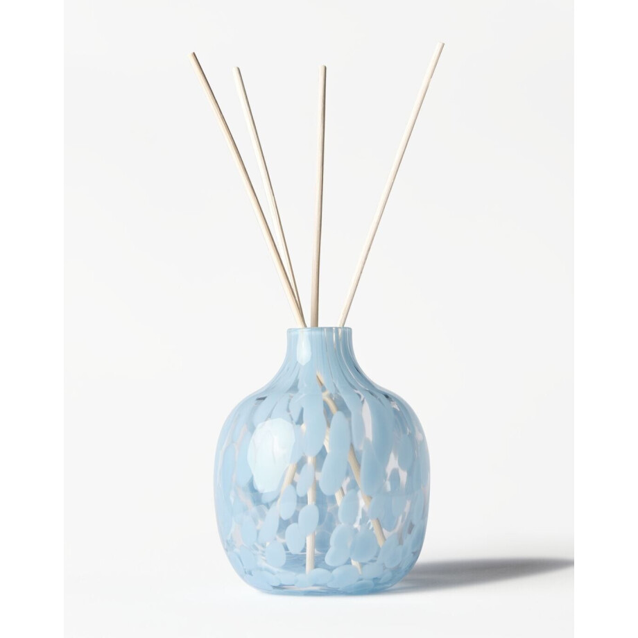 HEMA HEMA Vaas ⌀8.4x10cm Bink Glas Spikkel Blauw (blauw) afbeelding 1