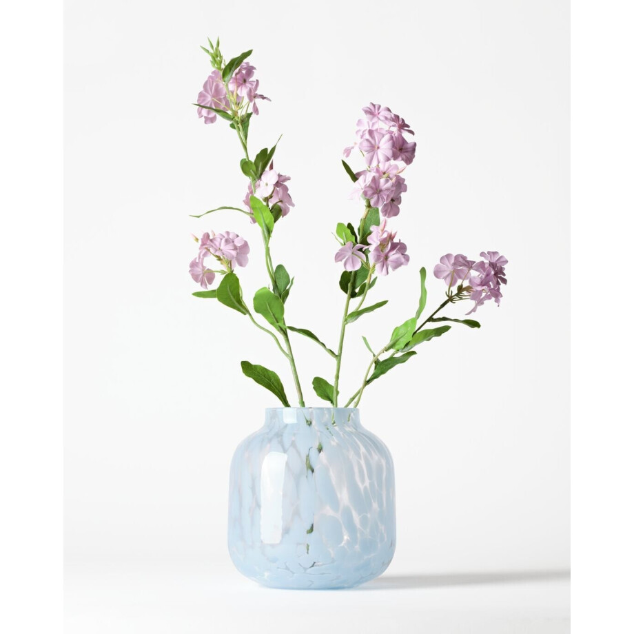 HEMA HEMA Vaas ⌀15x18cm Bink Glas Spikkel Blauw (blauw) afbeelding 1