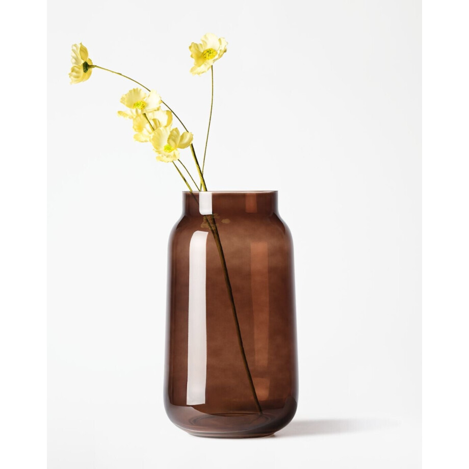 HEMA HEMA Vaas ⌀15x30cm Bink Glas Bruin HEMA HEMA Vaas ⌀15x30cm Bink Glas Bruin afbeelding
