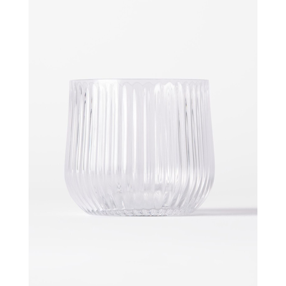HEMA HEMA Theelichthouder ⌀10x8cm Bink Glas Ribbel Transparant (transparant) HEMA HEMA Theelichthouder ⌀10x8cm Bink Glas Ribbel Transparant (transparant) afbeelding 1