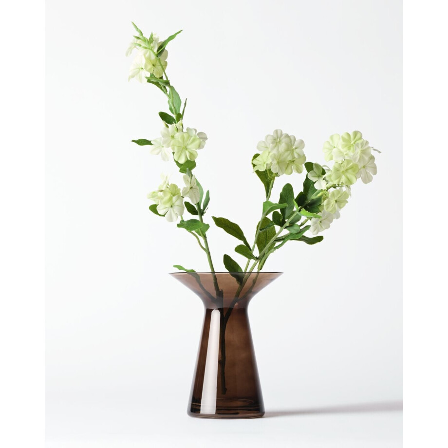 HEMA HEMA Vaas ⌀15x20cm Zwier Glas Bruin (bruin) afbeelding 1
