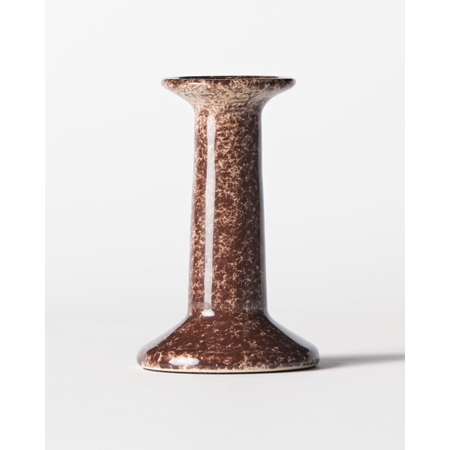 HEMA HEMA Kandelaar ⌀8x12cm Zwier Keramiek Spikkel Bruin (bruin) HEMA HEMA Kandelaar ⌀8x12cm Zwier Keramiek Spikkel Bruin (bruin) afbeelding 1