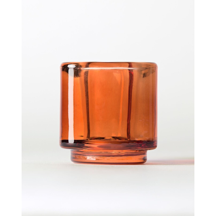 HEMA HEMA Theelichthouder ⌀7x7cm Kub Glas Oranje (oranje) HEMA HEMA Theelichthouder ⌀7x7cm Kub Glas Oranje (oranje) afbeelding 1