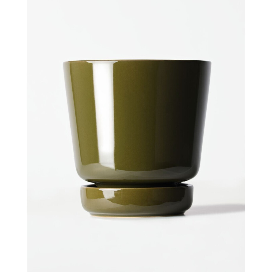 HEMA HEMA Bloempot ⌀11x12cm Keramiek Groen (groen) afbeelding 1