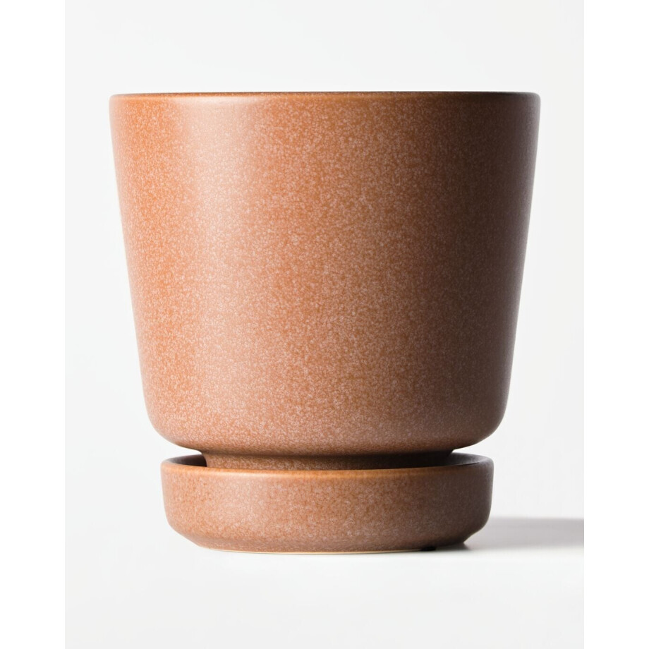 HEMA HEMA Bloempot ⌀14.4x14.8cm Keramiek Terra (oranje) afbeelding 1