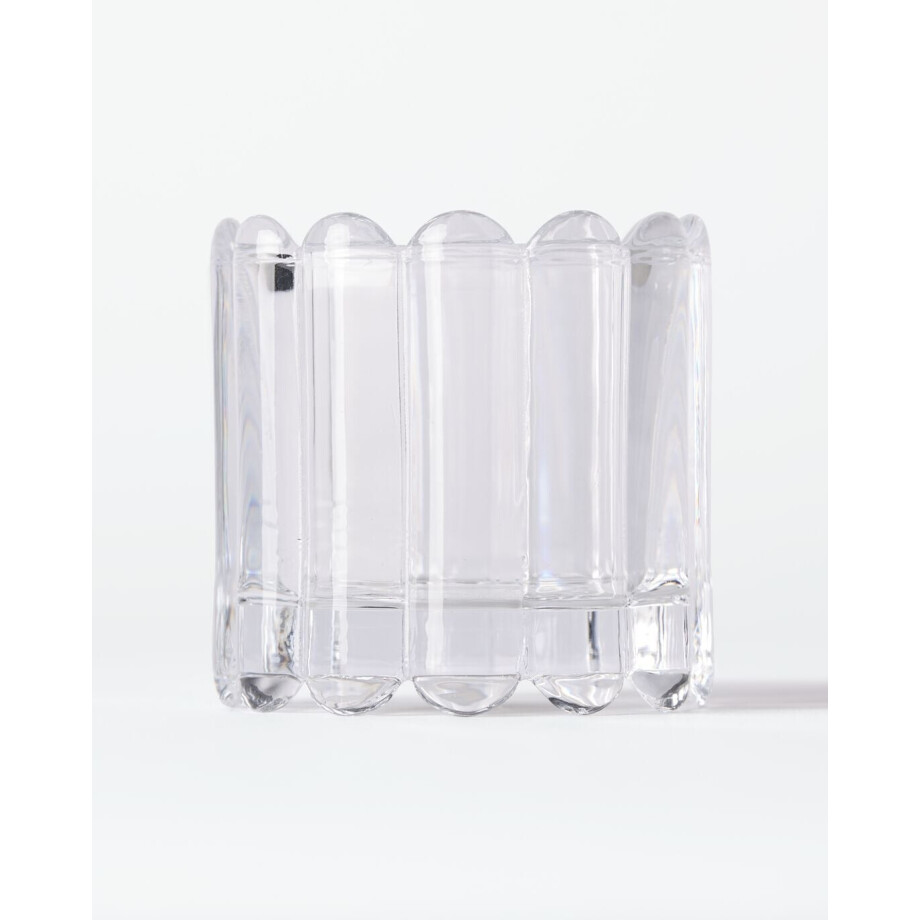 HEMA HEMA Geurkaars ⌀8x8cm Bink Glas Ribbel Transparant (transparant) afbeelding 1