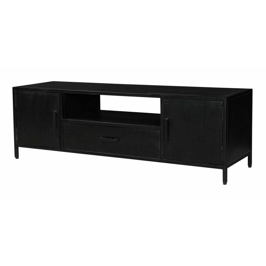 Livingfurn TV-meubel 'Kala' Mangohout 160cm, kleur zwart afbeelding 1