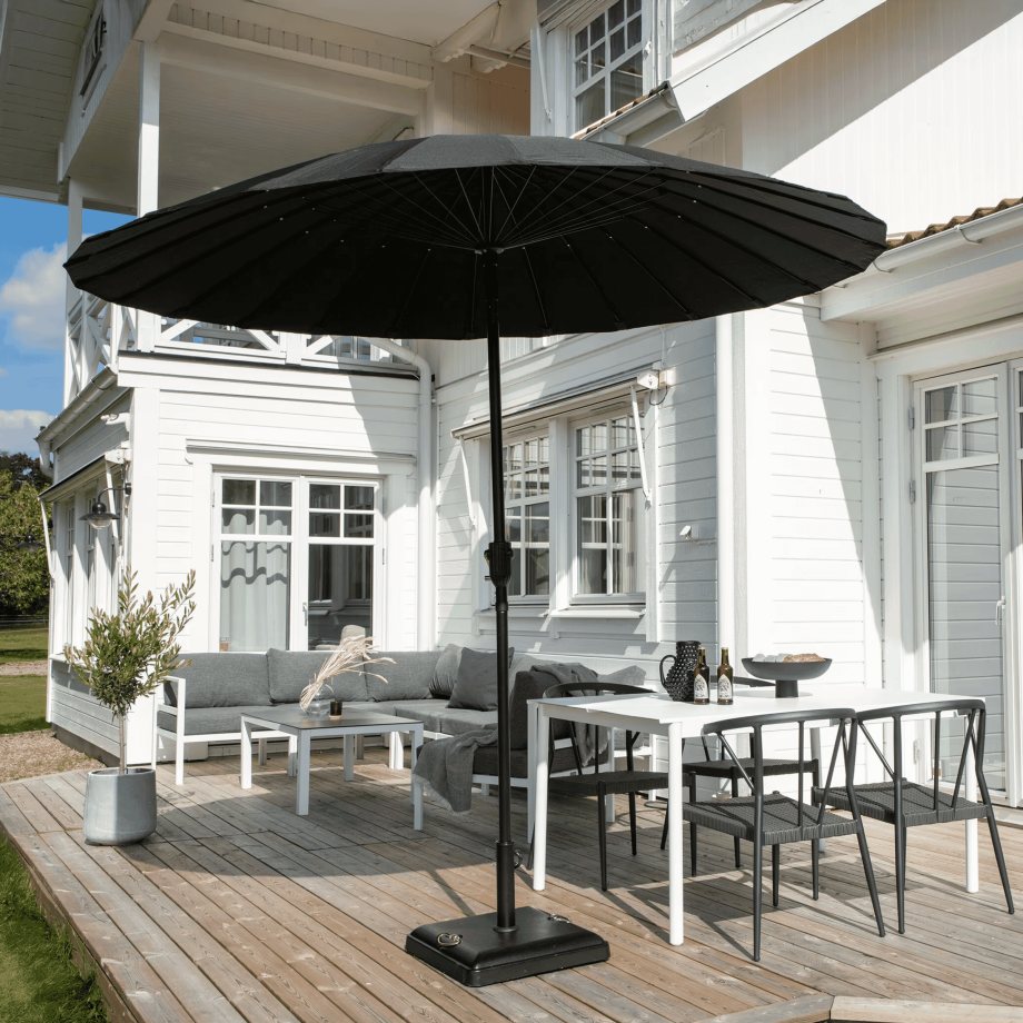 Nohr Parasol 'Karman' 270cm, kleur Zwart Nohr Parasol 'Karman' 270cm, kleur Zwart afbeelding 1