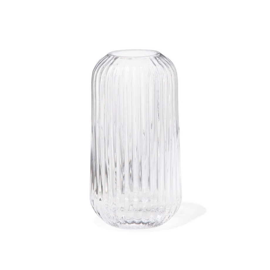 HEMA HEMA Vaas Voor Geurstokjes ⌀5.5x11cm Glas Ribbel Transparant (transparant) HEMA HEMA Vaas Voor Geurstokjes ⌀5.5x11cm Glas Ribbel Transparant (transparant) afbeelding 1