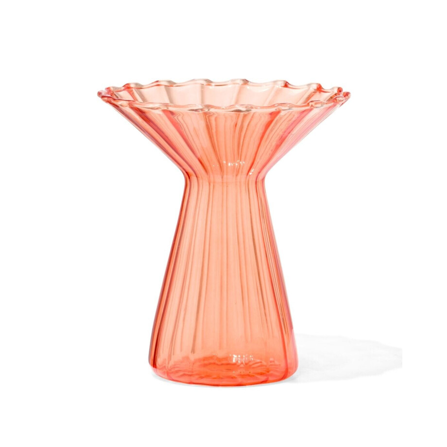 HEMA HEMA Vaas Voor Geurstokjes ⌀10x12cm Glas Met Kraag Oranje (oranje) afbeelding 1