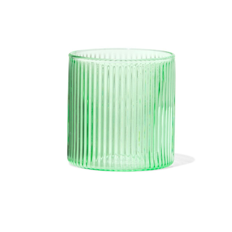 HEMA HEMA Glas Voor Geurkaars ⌀6.5x6.5cm Ribbel Groen (groen) HEMA HEMA Glas Voor Geurkaars ⌀6.5x6.5cm Ribbel Groen (groen) afbeelding 1