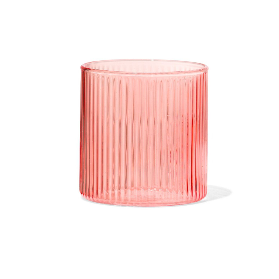 HEMA HEMA Glas Voor Geurkaars ⌀6.5x6.5cm Ribbel Oranje (oranje) afbeelding 1