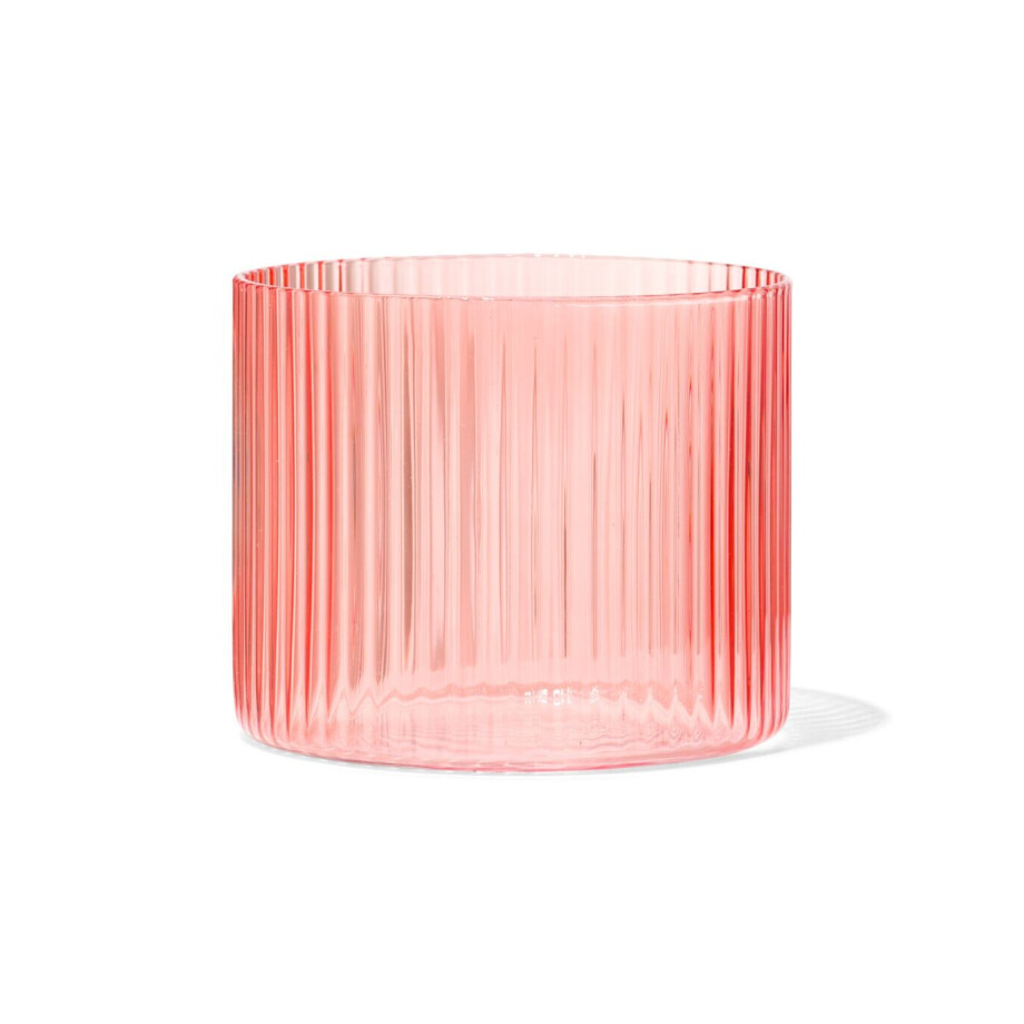 HEMA HEMA Glas Voor Geurkaars ⌀10x8.5cm Ribbel Oranje (oranje) afbeelding 1