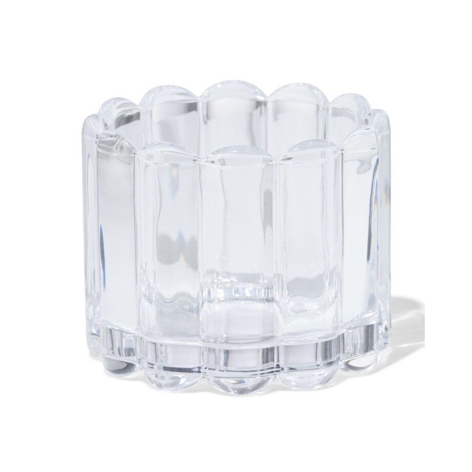 HEMA HEMA Glas Voor Geurkaars ⌀12x10cm Ribbel Transparant (transparant) afbeelding 1
